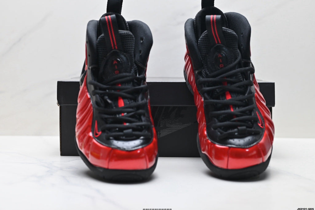 Nike Air Foamposite One Penny Sneakers in Red and Black - product image from the listing.