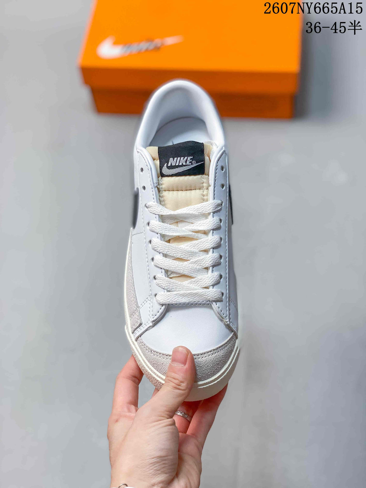 Nike Blazer Low Premium Sneakers in White Black CI9888-001 - product image from the listing.