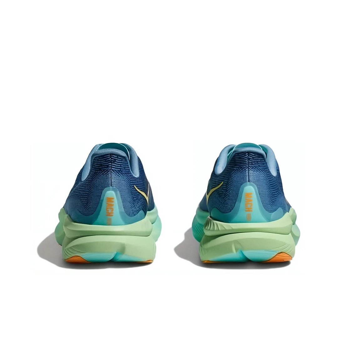 Blue and Green HOKA Mach 6 Running Shoes - product image from the listing.