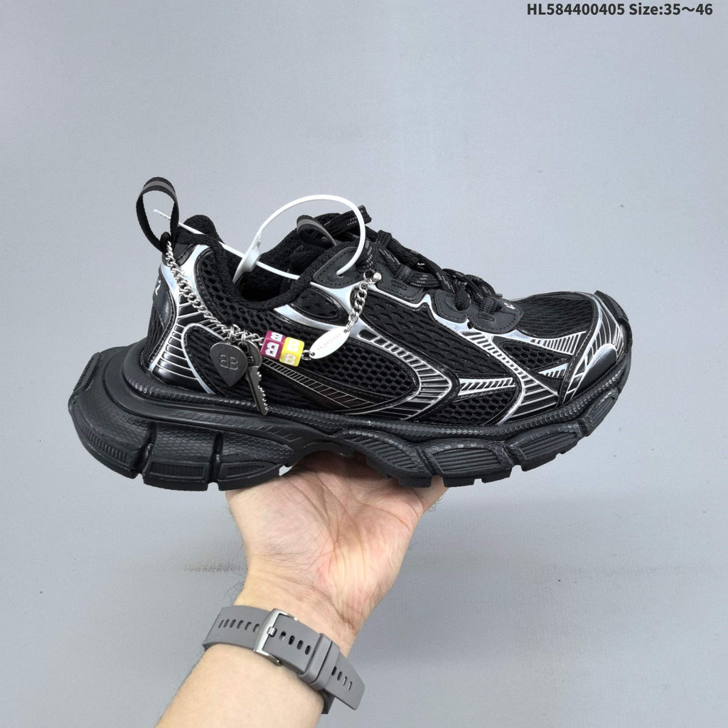 White and Metallic Gold Balenciaga Phantom Sneakers - product image from the listing.