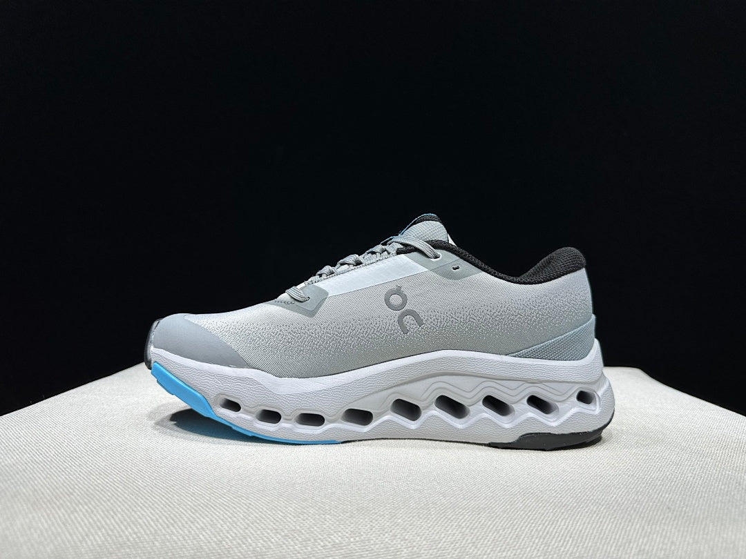 On Cloudsurfer Trail 2 Waterproof Trail Running Shoes in Gray Blue - product image from the listing.