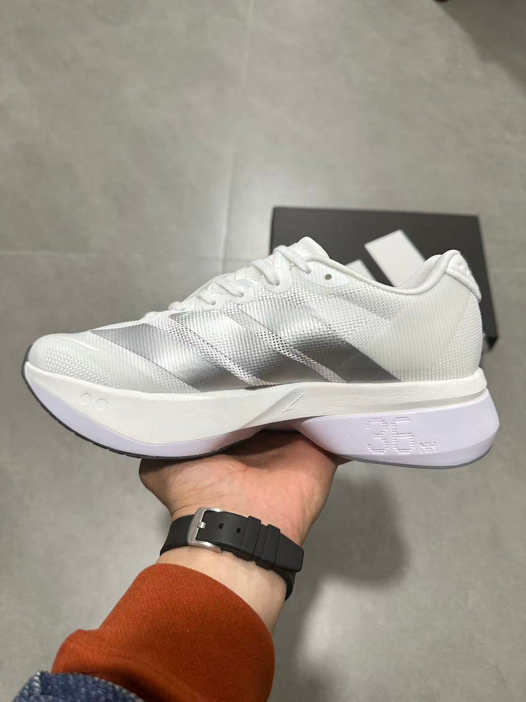 Adidas Adizero Lightstrike Pro Running Shoes in White - product image from the listing.