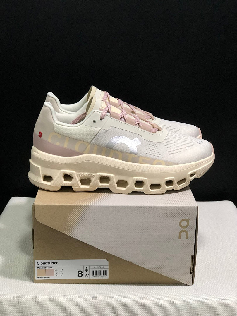 On Cloudsurfer Moonlight Running Shoes in Pink - product image from the listing.
