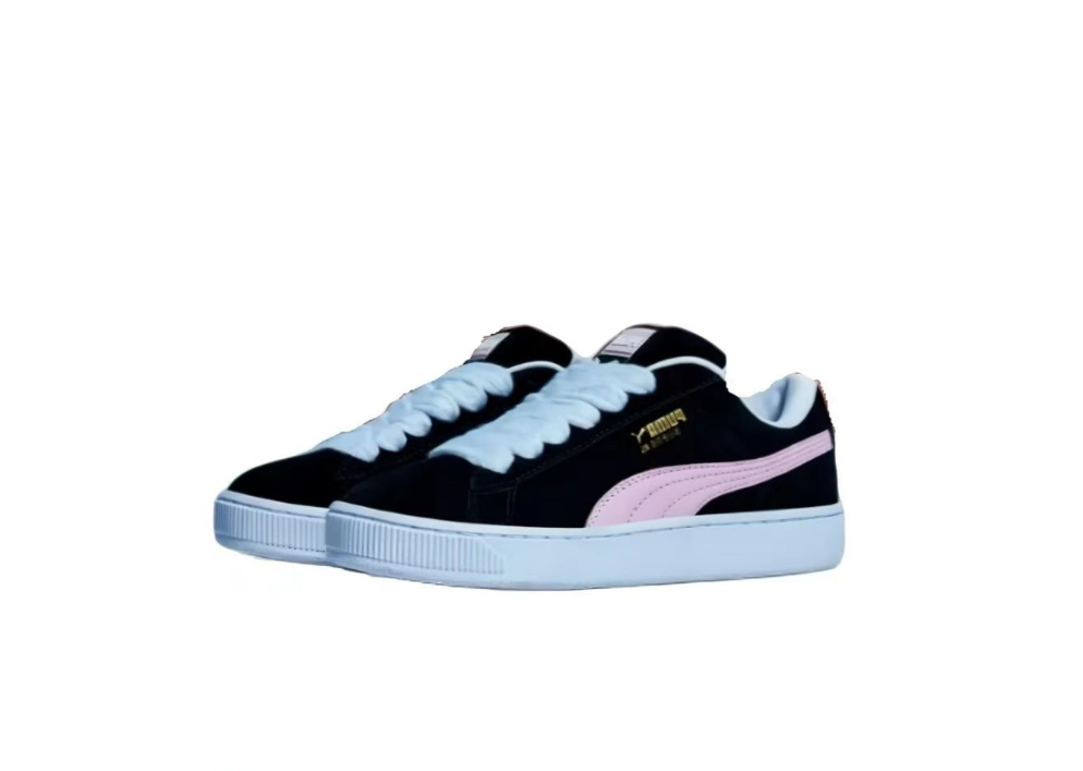 Black and Light Blue Puma Suede XL Sneakers - product image from the listing.