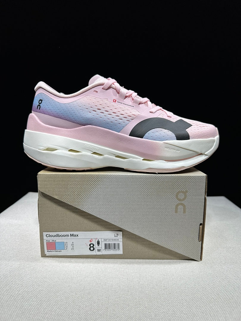 Pink and Blue On Cloudboom Max Running Shoes - product image from the listing.