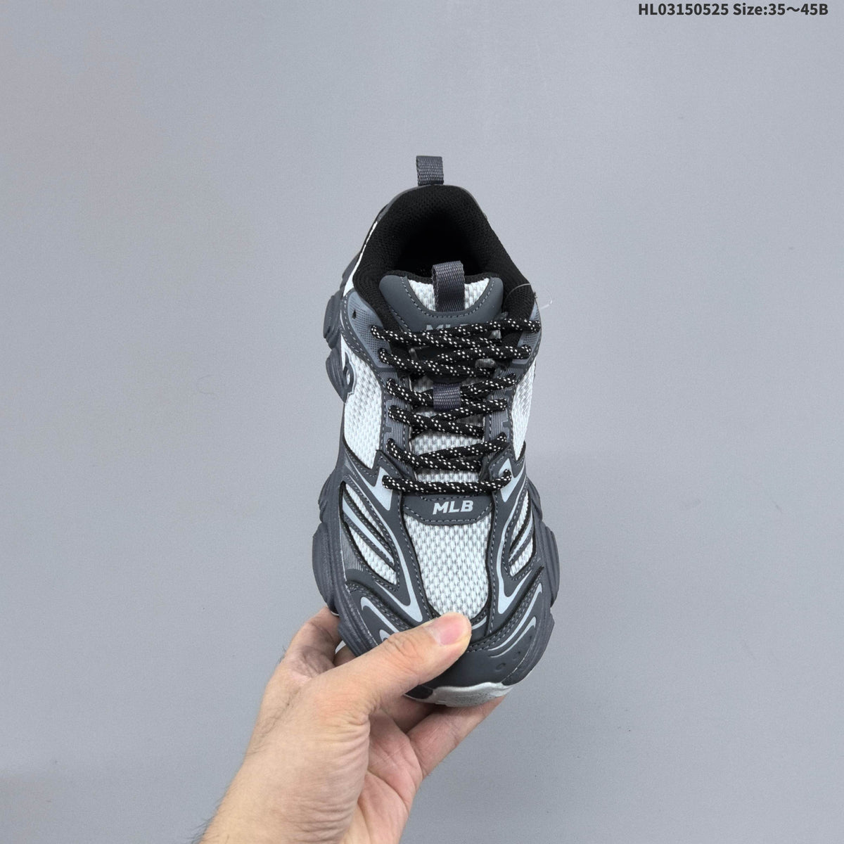 Gray and White MLB Winner Chunky Low-Top Sneakers - product image from the listing.