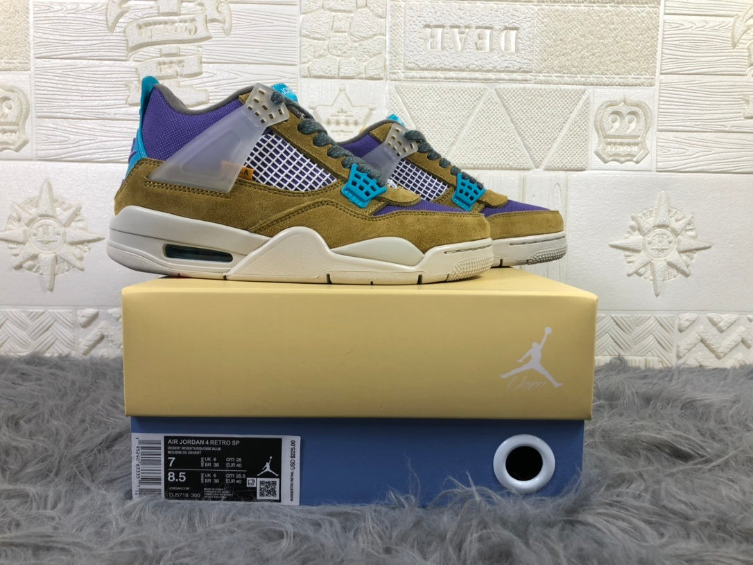 Air Jordan 4 Desert Moss Sneakers Olive Purple DJ5718-300 - product image from the listing.