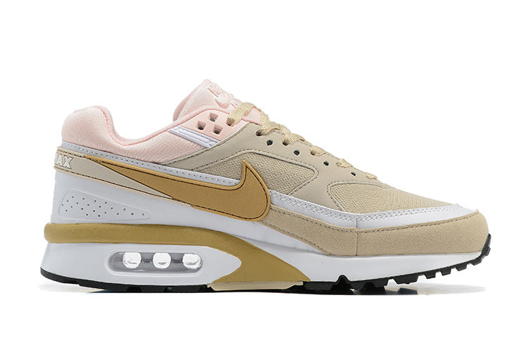 Nike Air Max Sneakers in Light Khaki and Pink - product image from the listing.