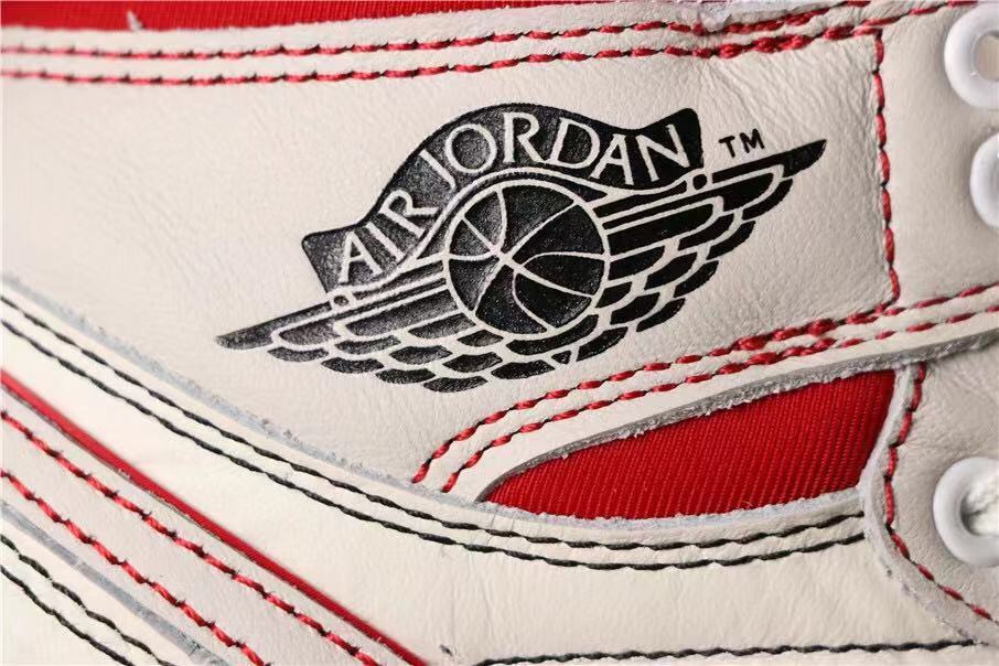 Air Jordan 1 Retro High OG Sneakers in White and Red - product image from the listing.