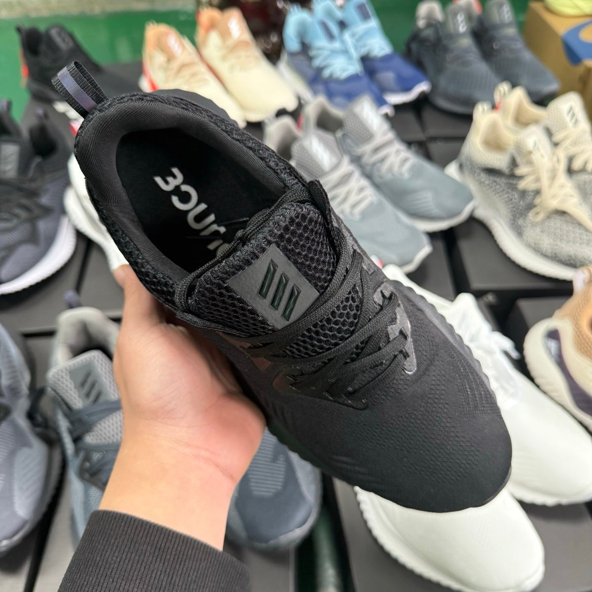adidas Alphabounce AMSM Black Running-Style Trainers - product image from the listing.