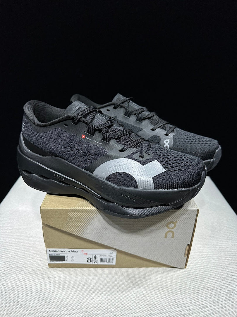 On Cloudboom Max Running Shoes, in Black - product image from the listing.