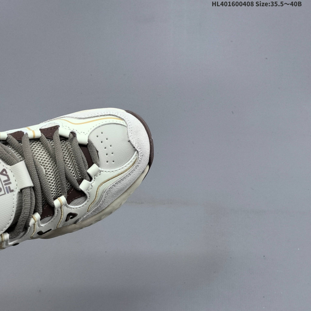 Cream and Brown FILA Chunky Sneakers - product image from the listing.