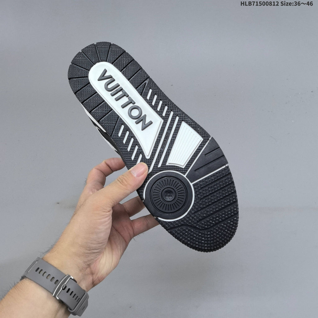 Louis Vuitton Low-Top Sneakers in White and Black - product image from the listing.