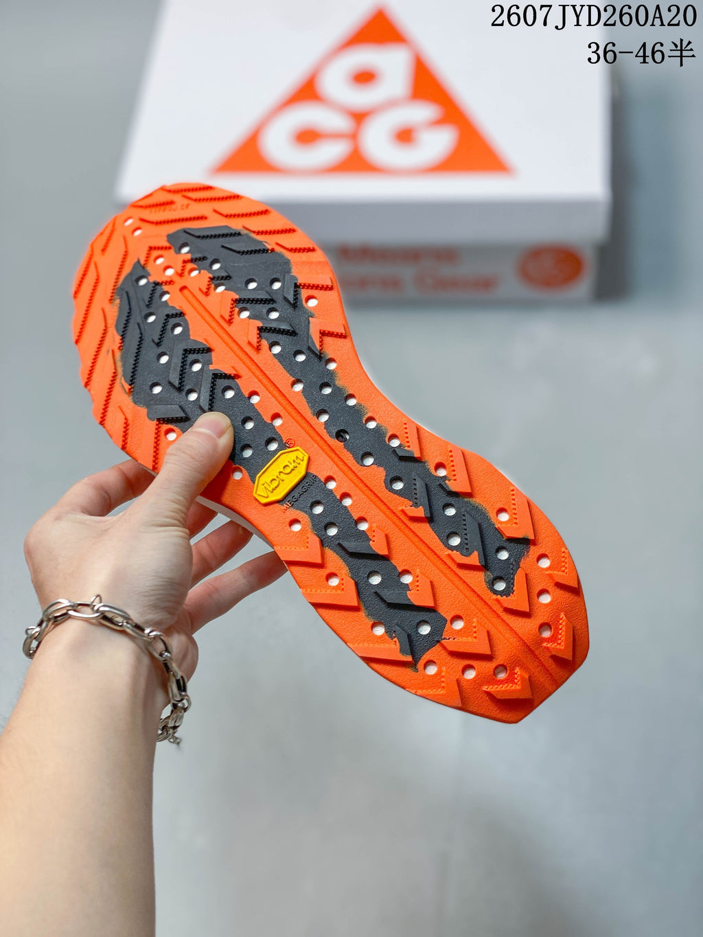 Nike ACG Ultrafly Trail Sneakers in White Black Orange - product image from the listing.