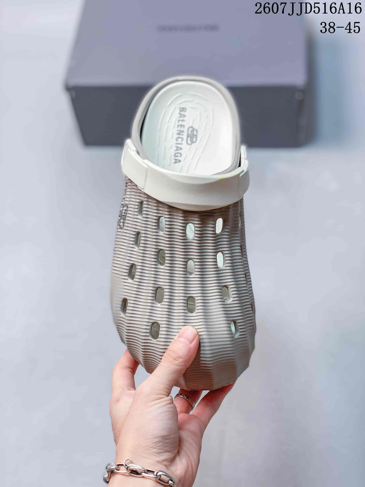 Wave-Textured Closed-Toe Clogs Beige Style 2607JJD516A16 by Balenciaga - product image from the listing.