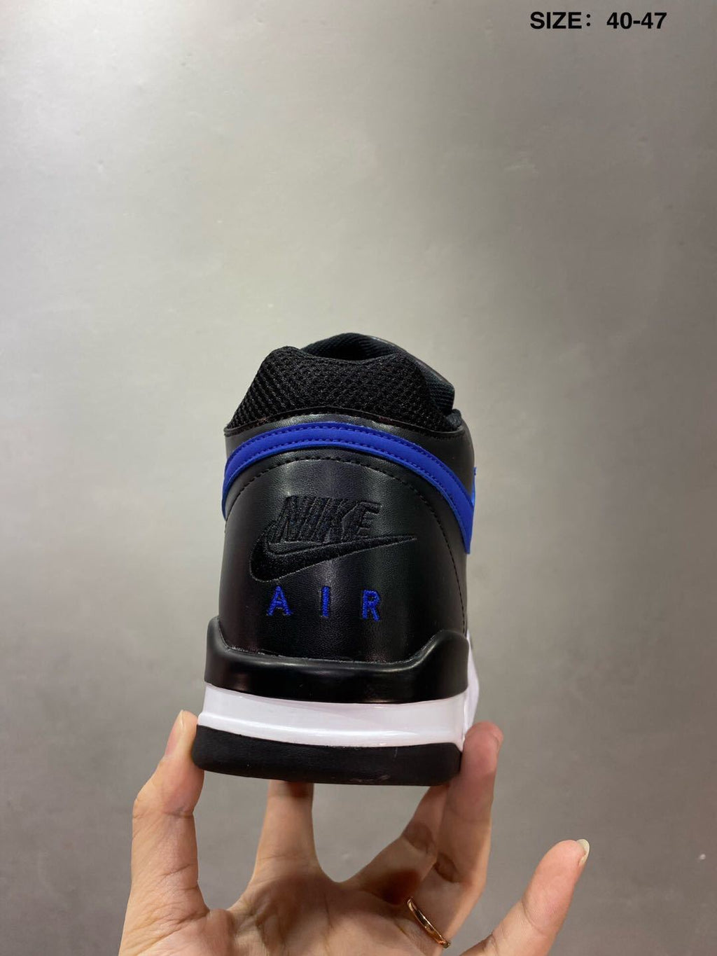 Nike Air Flight 89 Sneakers in Black and Royal Blue - product image from the listing.
