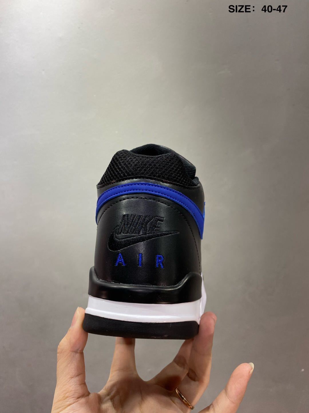 Nike Air Flight 89 Sneakers in Black and Royal Blue - product image from the listing.