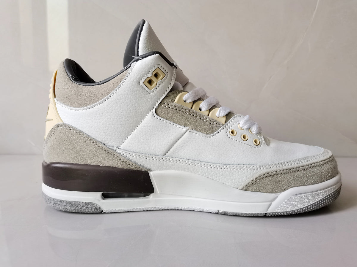 Sail and Grey Air Jordan 3 Retro SP Sneakers - product image from the listing.