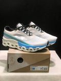 White and Blue On Cloudmonster 2 Running Shoes - product image from the listing.