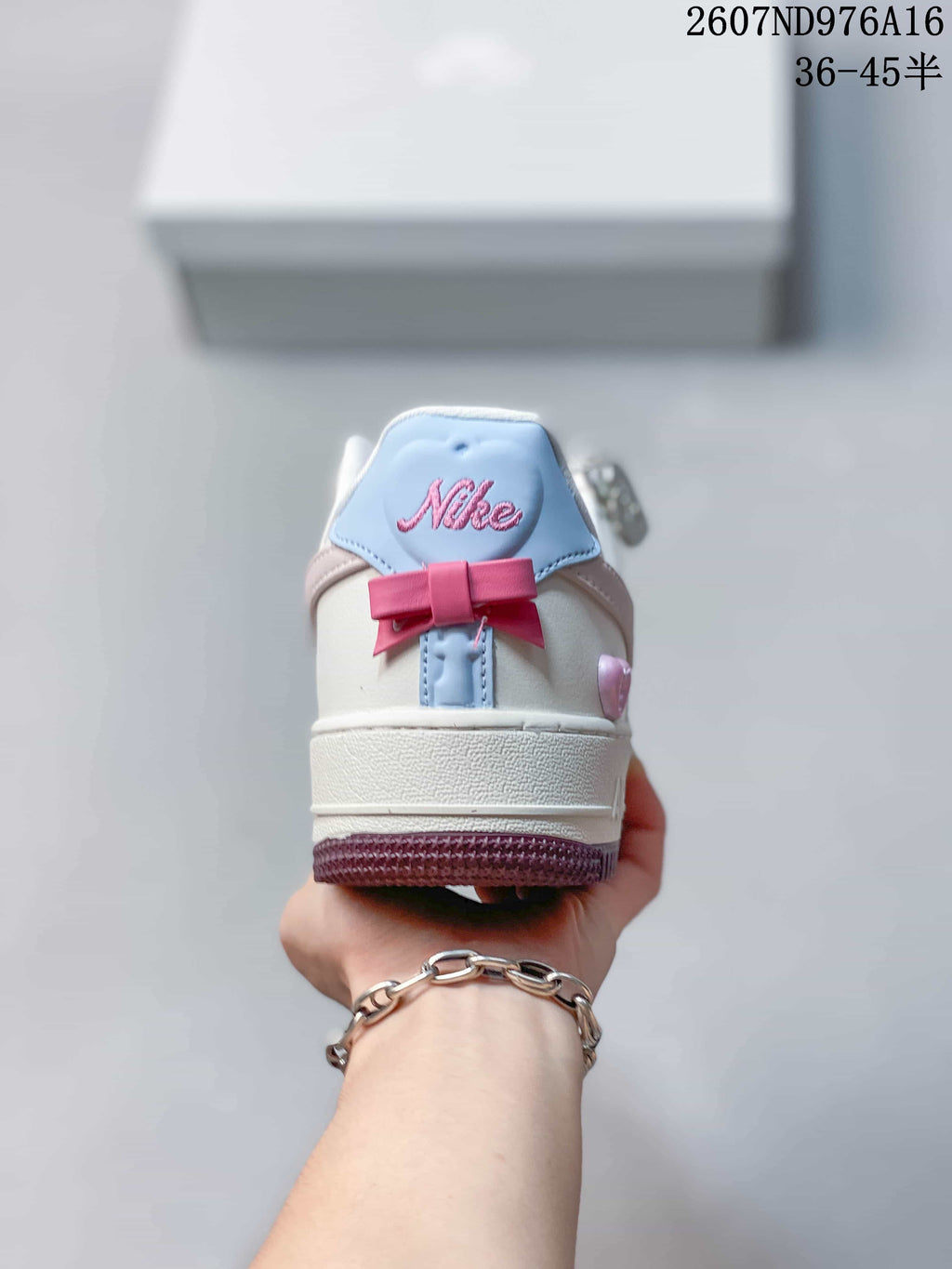 Nike Air Force 1 '07 Low White Pink Snake Year Trainers - product image from the listing.