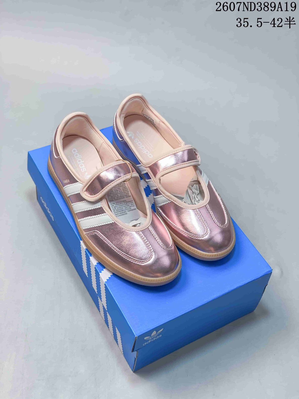 adidas Samba Jane Mary Jane Sneakers in Silver Blue Pink - product image from the listing.