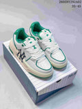 MLB Chunky Liner Low-Top Sneakers in White and Green - product image from the listing.