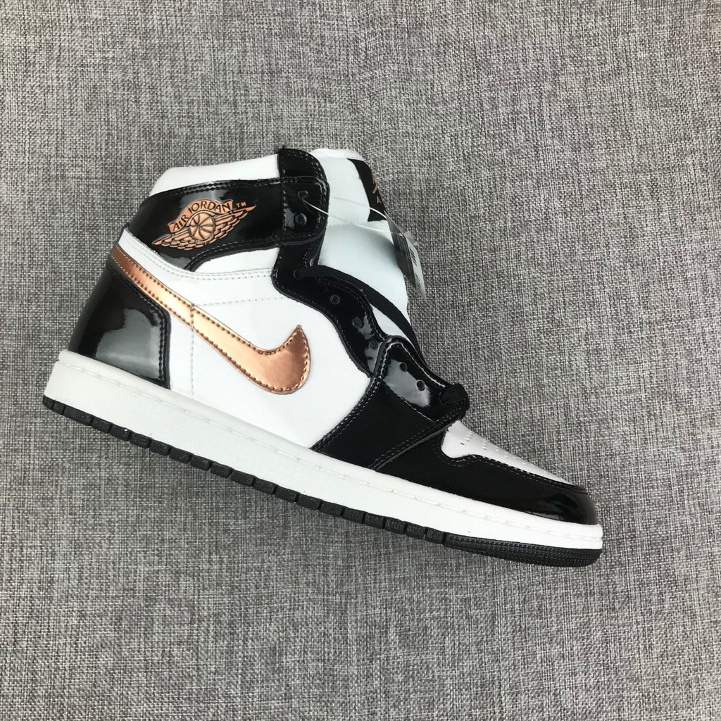 Black, White and Bronze Sneakers - Air Jordan 1 High - product image from the listing.
