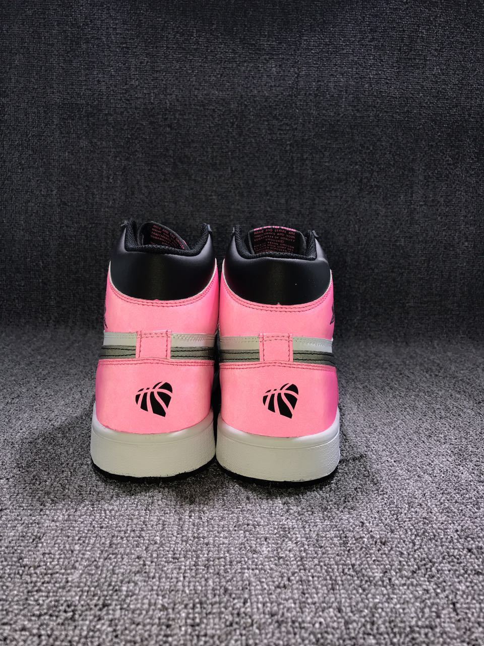 Jordan 1 High Valentine's Day Sneakers in Black Pink - product image from the listing.