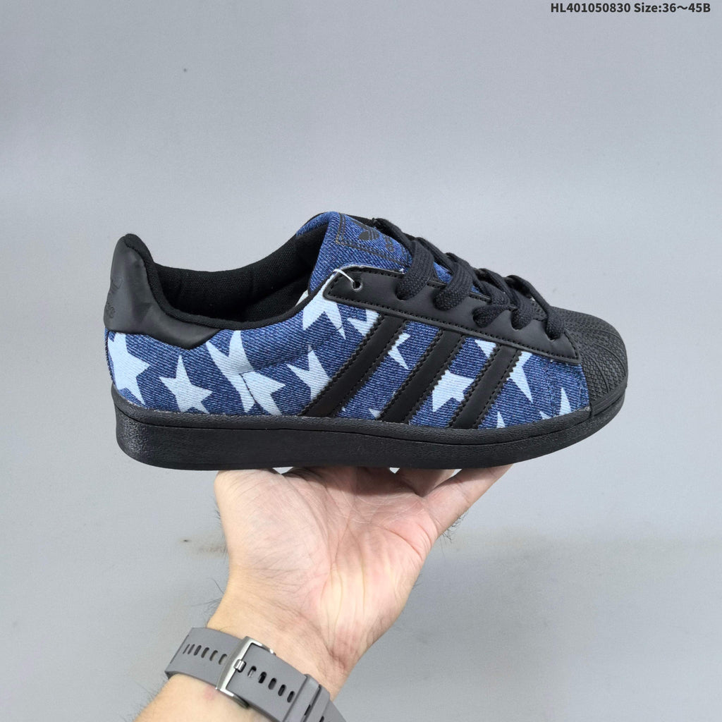 Adidas Originals Superstar Low-Cut Sneakers, Black Graphic - product image from the listing.