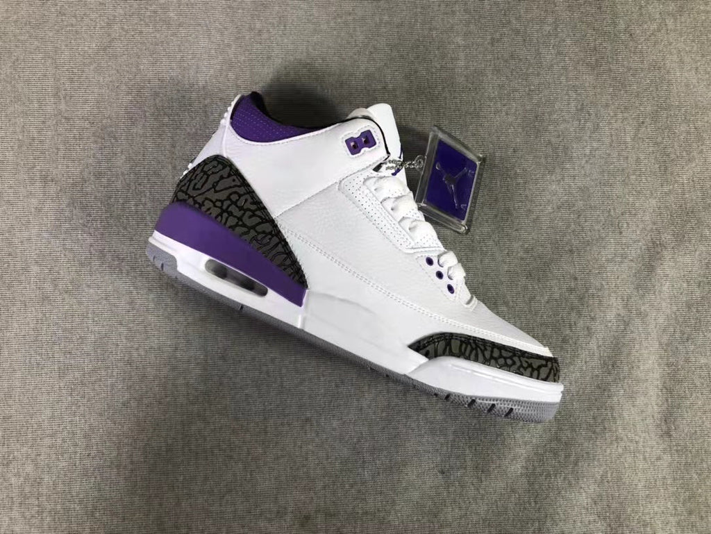 Air Jordan 3 SE Denim White Purple Sneakers - product image from the listing.
