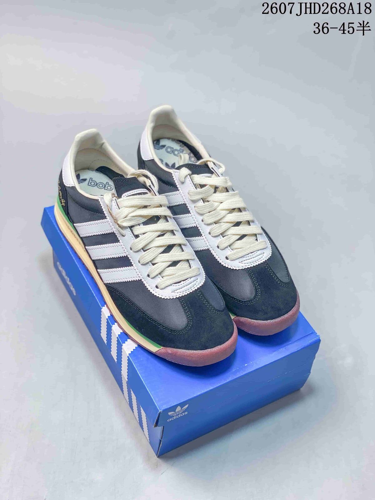 adidas SL 72 Bob Marley Sneakers in Burgundy and Navy - product image from the listing.