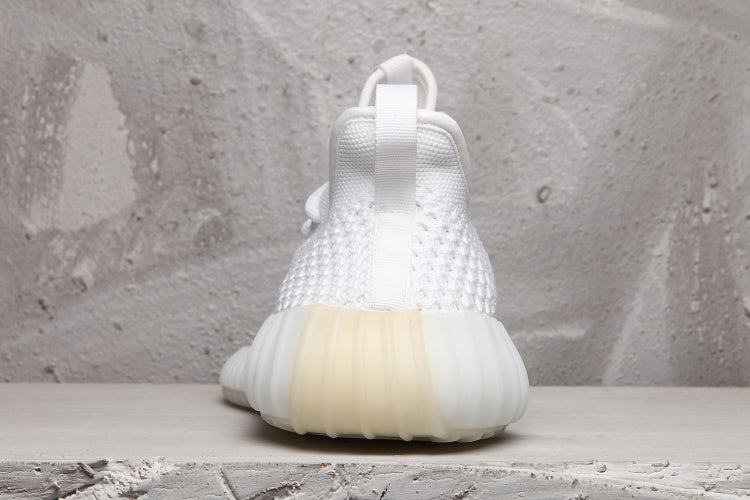 Yeezy 350 V2 Low-Top Sneakers in White Knit - product image from the listing.