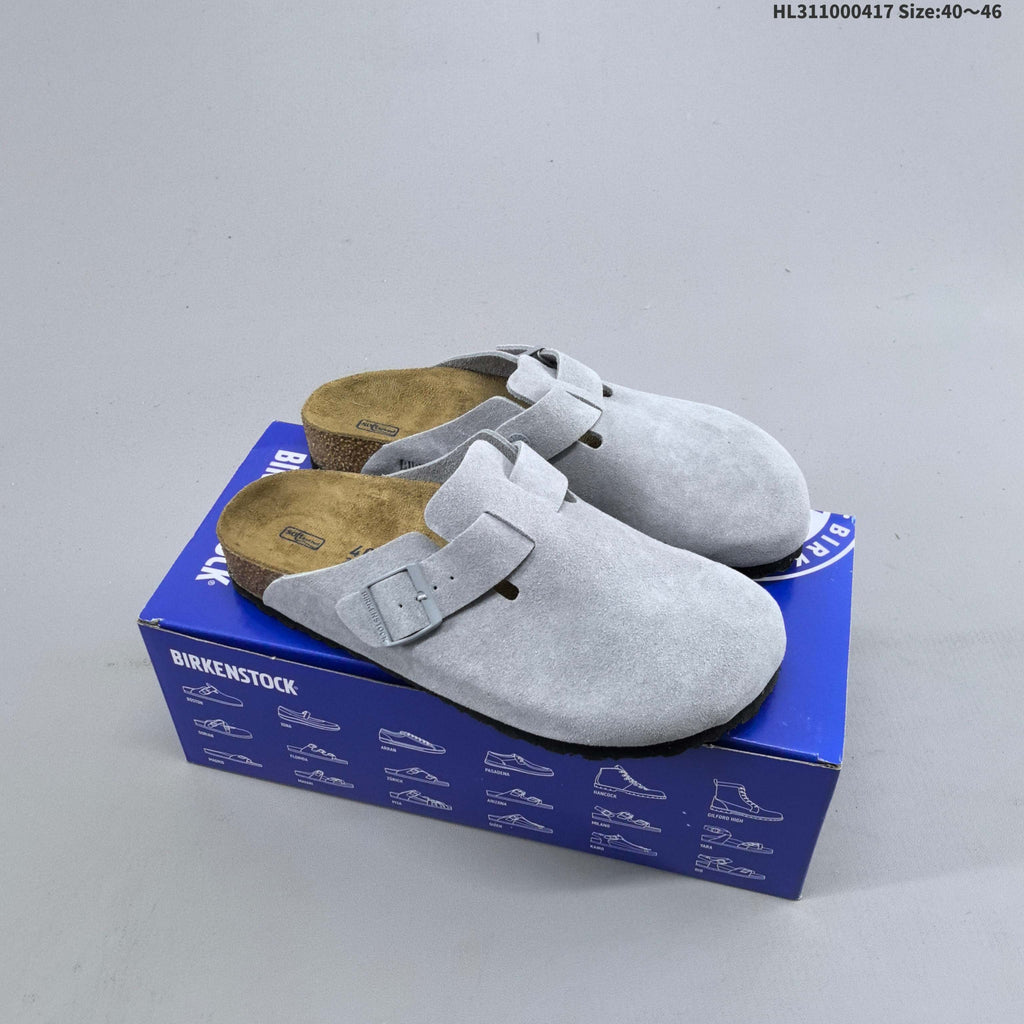 Suede Birkenstock Boston Clog-Style Sandals - product image from the listing.