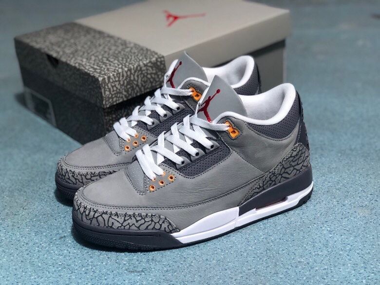 Men's Jordan 3 Gray Cement Sneakers - product image from the listing.