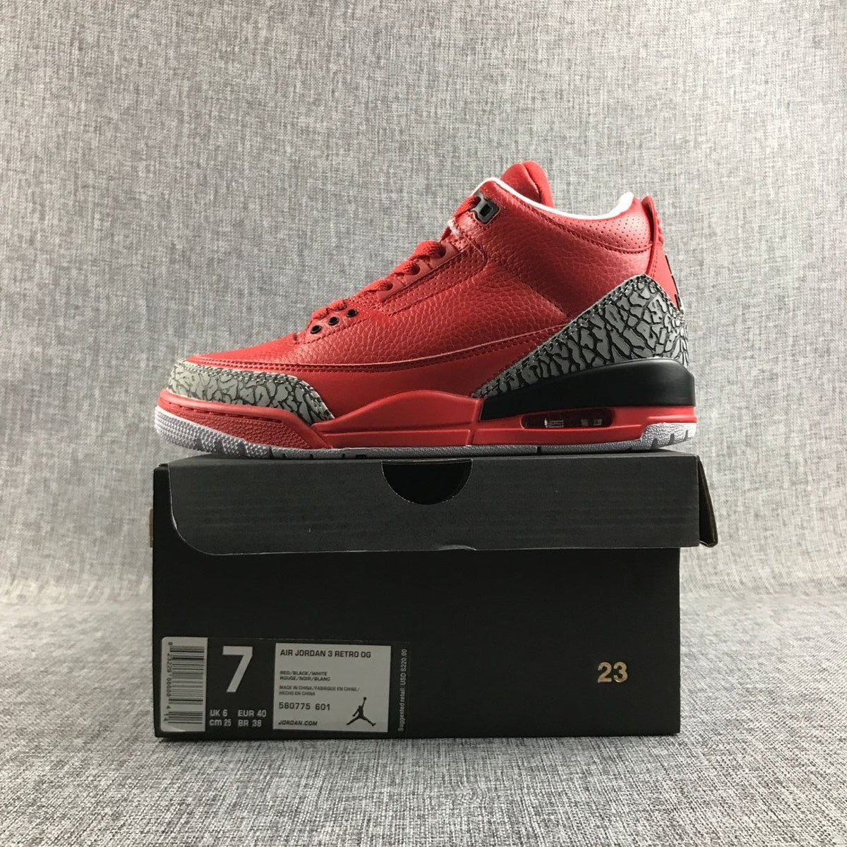 Air Jordan 3 Retro OG Red High-Top Sneakers - product image from the listing.