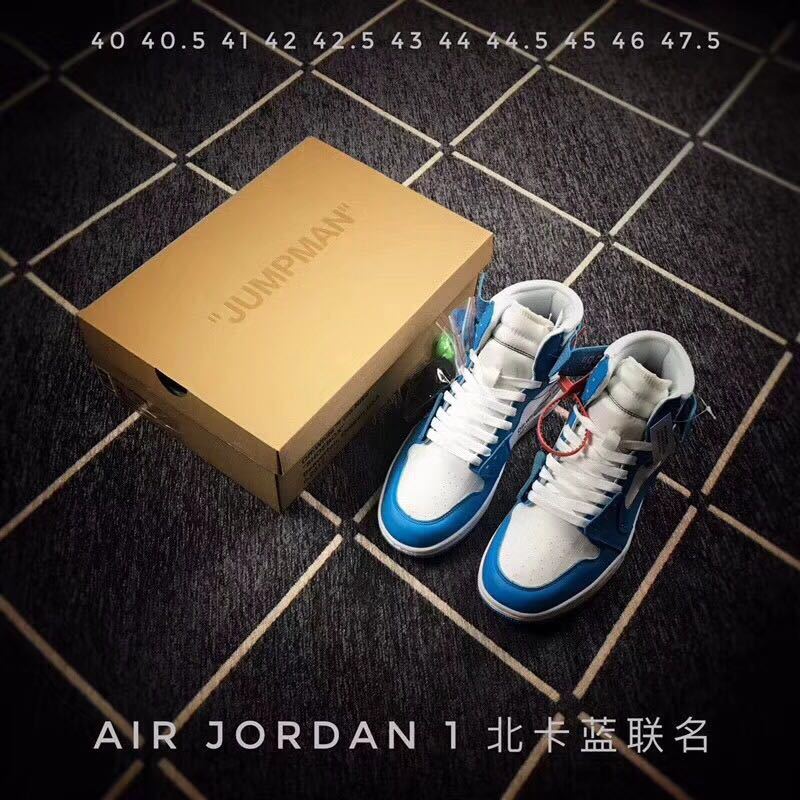 Air Jordan 1 High Sneakers in Off-White University Blue - product image from the listing.
