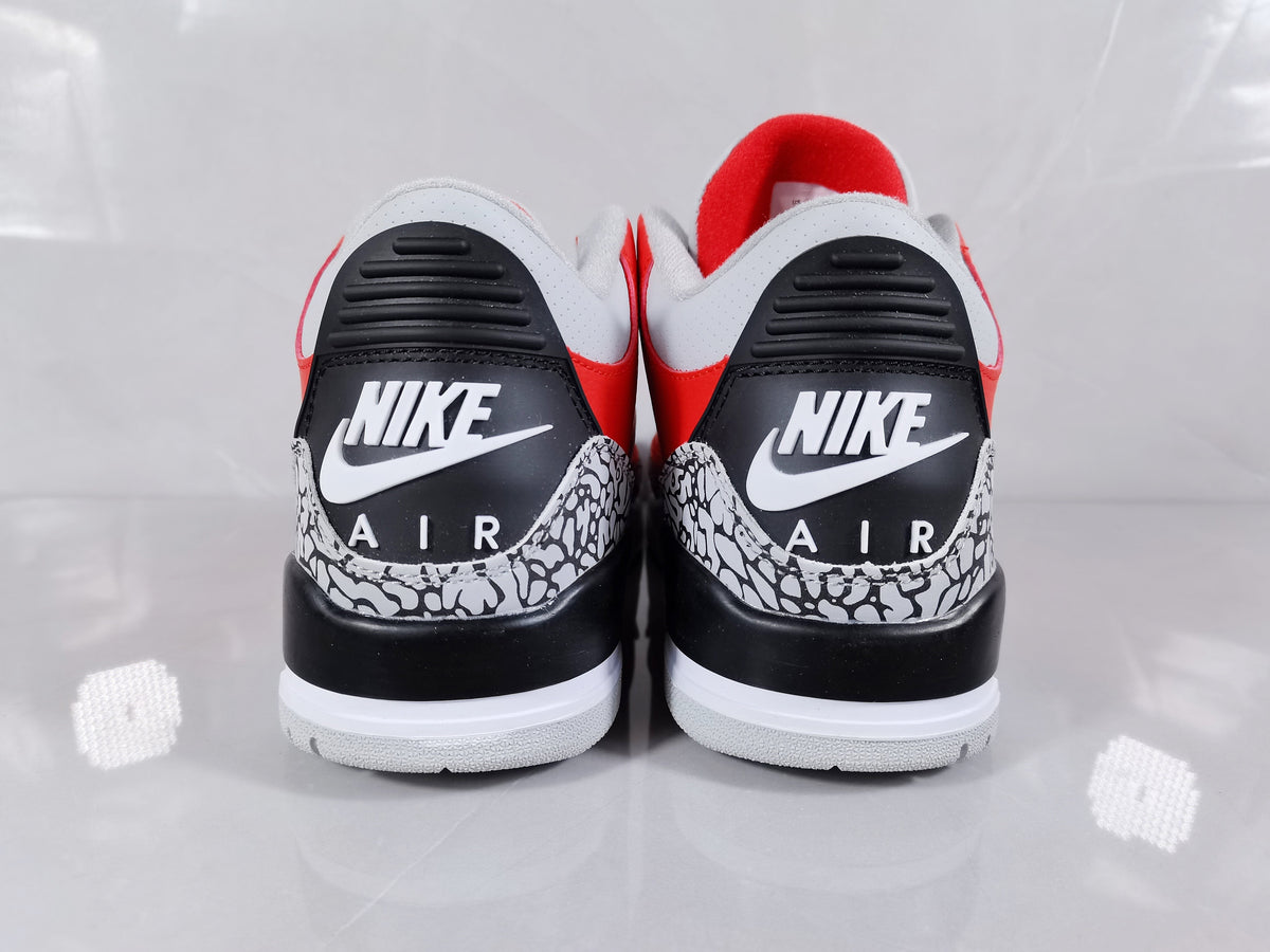 Red Black Cement Print Sneakers - Air Jordan 3 Retro - product image from the listing.