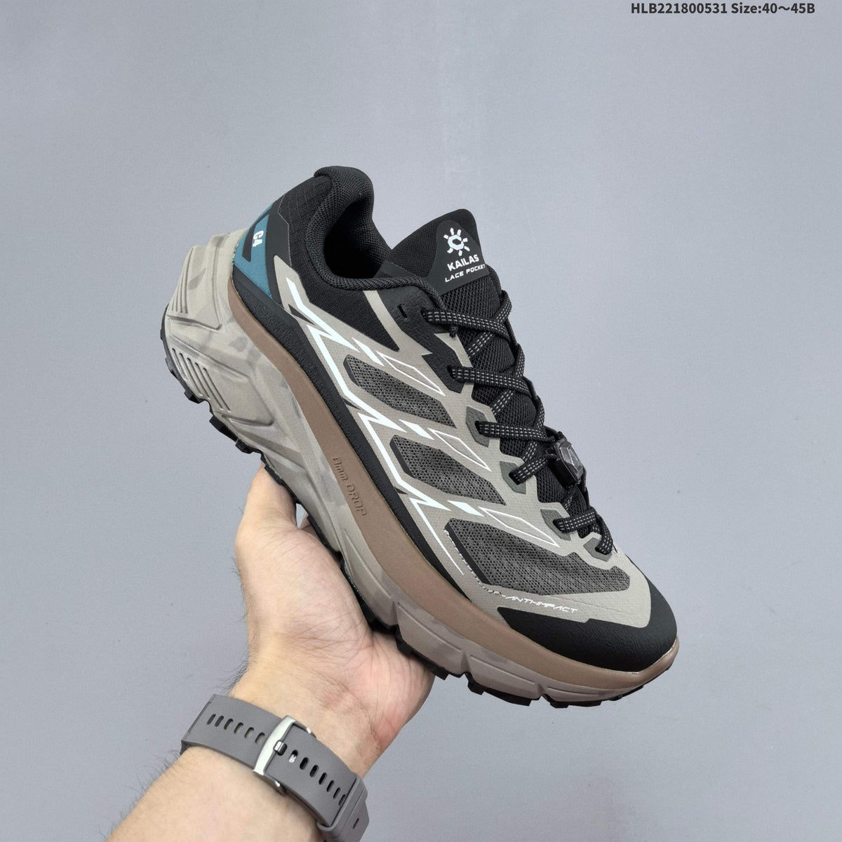 KAILAS C4 Low-Top Trail Running Shoes, in Gray and Black - product image from the listing.