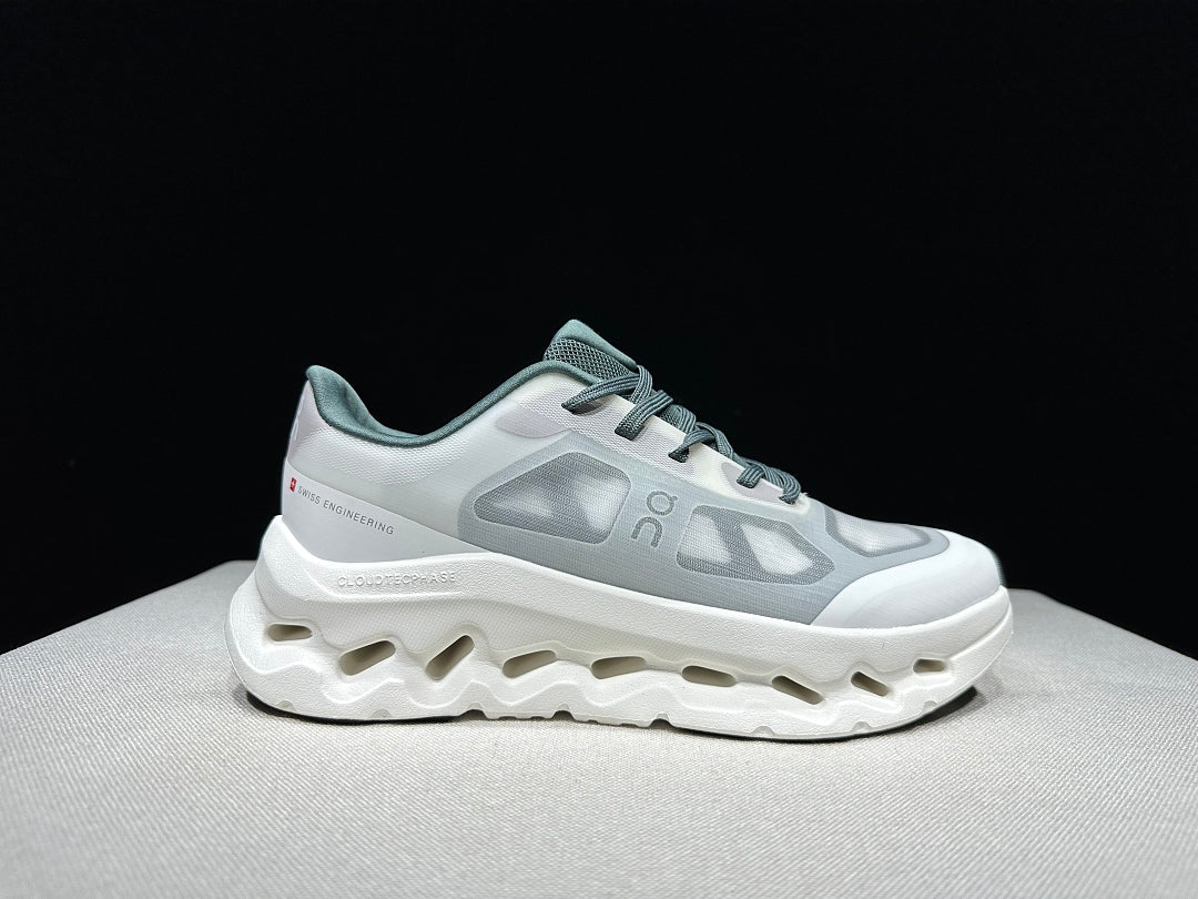 White and Green On Cloudtilt Remix Sneakers - product image from the listing.