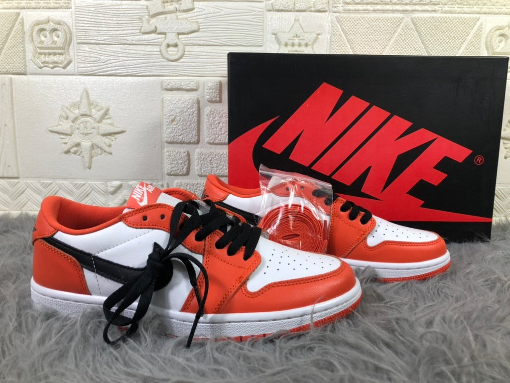 Nike Air Jordan 1 Low Sneakers in White Orange CZ0790-801 - product image from the listing.
