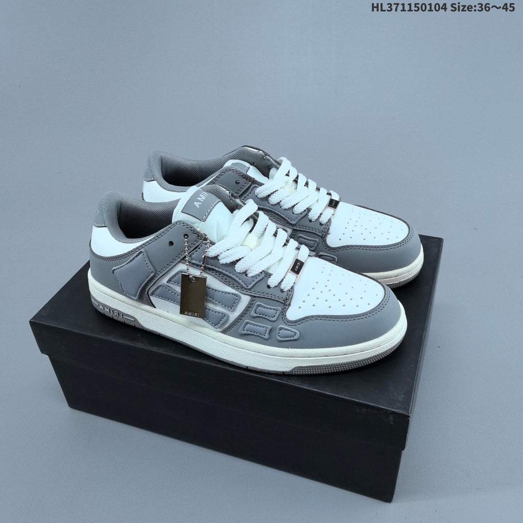 White and Blue AMIRI Skeleton Low-Top Sneakers - product image from the listing.