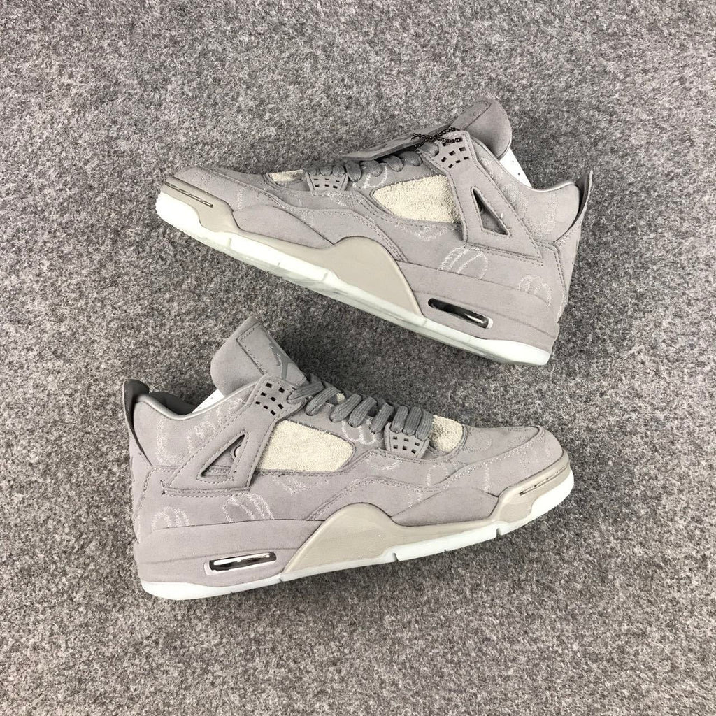Grey Jordan 4 KAWS Sample High-Top Sneakers - product image from the listing.