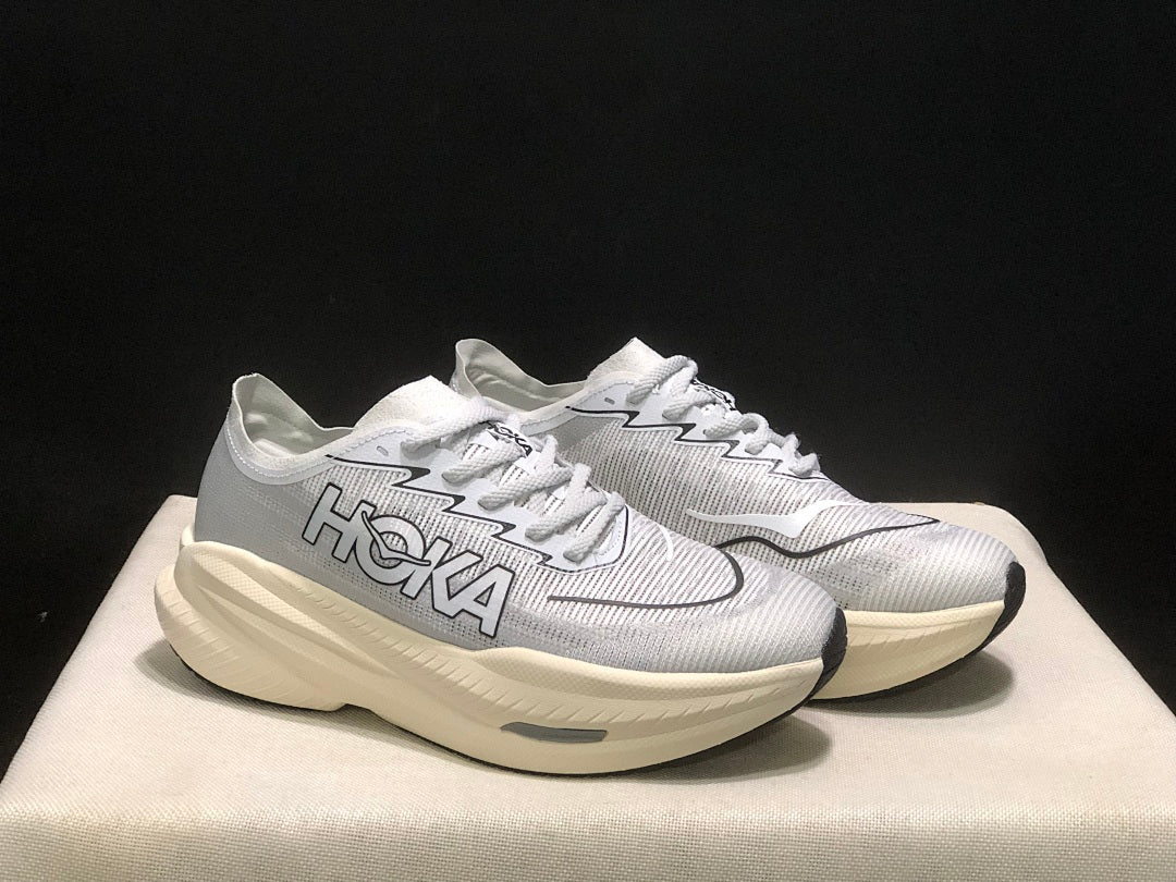 White and Gray HOKA Mach X 2 Running Shoes - product image from the listing.