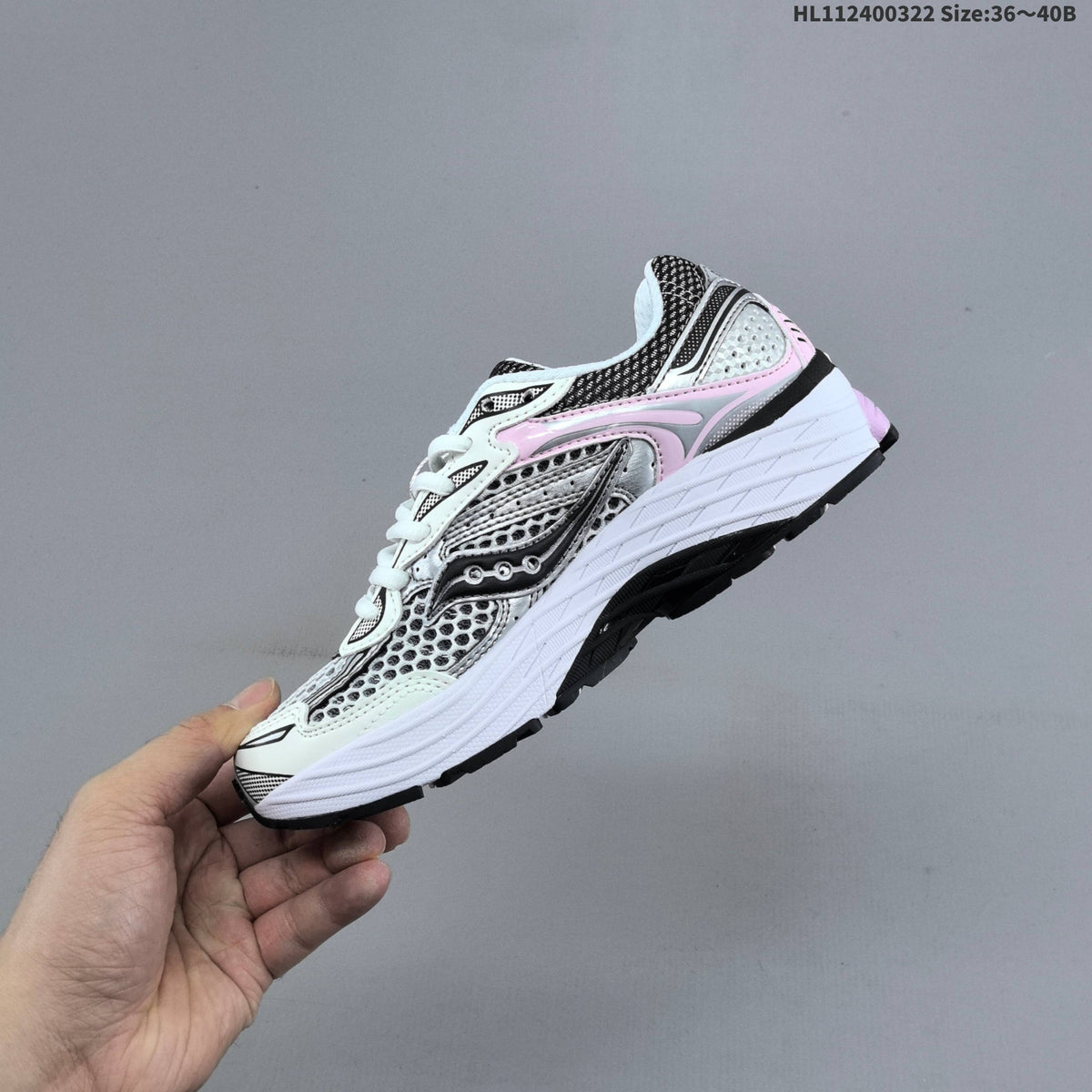 Saucony ProGrid Omni 9 Sneakers in White, in Silver & Pink - product image from the listing.