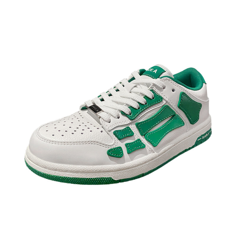 Low-Top Sneakers in White and Green MFS003-114 - product image from the listing.