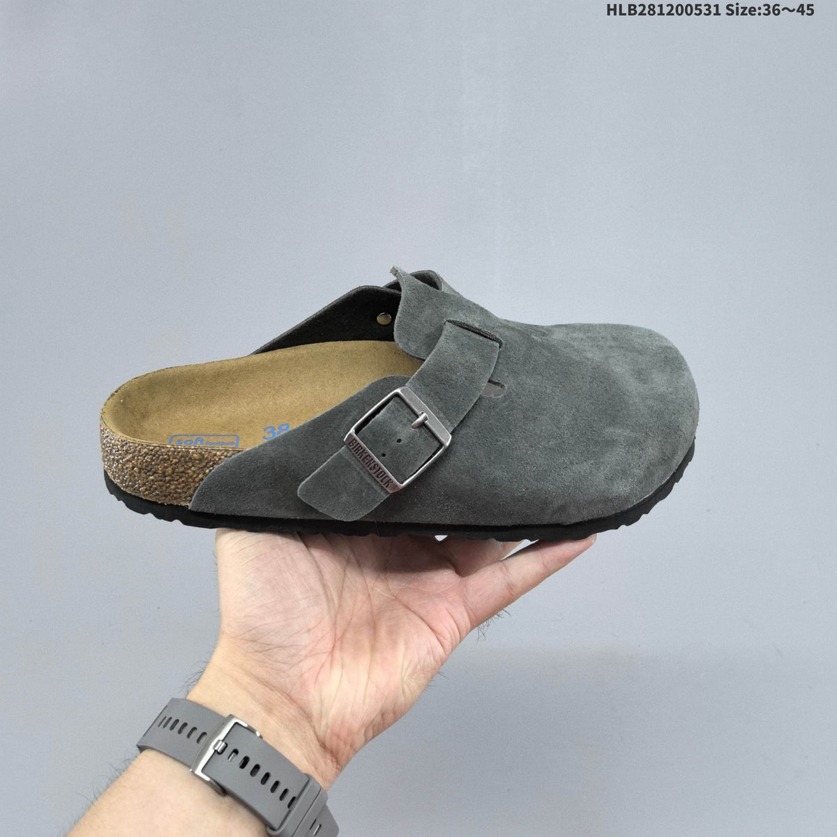 Gray Birkenstock Boston Shearling Clog - product image from the listing.