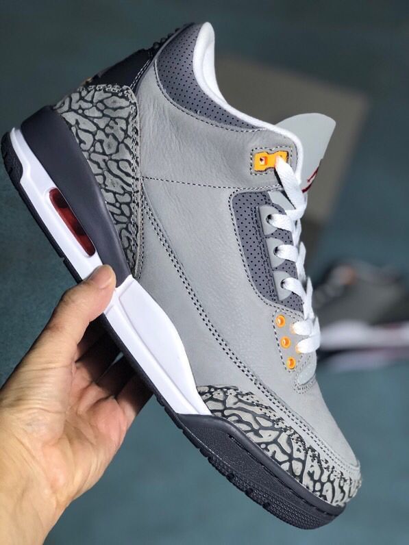 Men's Jordan 3 Gray Cement Sneakers - product image from the listing.