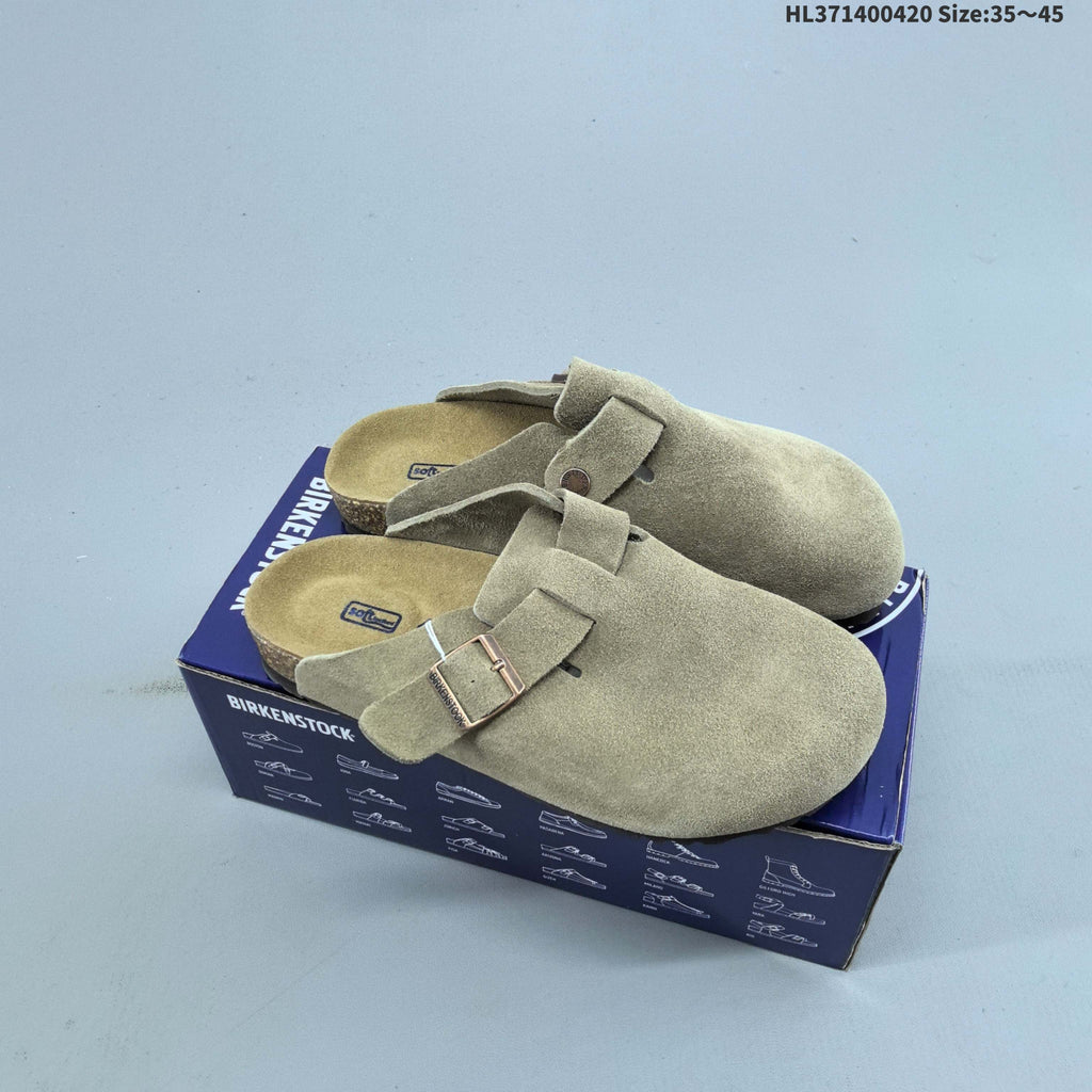 Boston VL Suede Clogs with Adjustable Buckle by Birkenstock - product image from the listing.