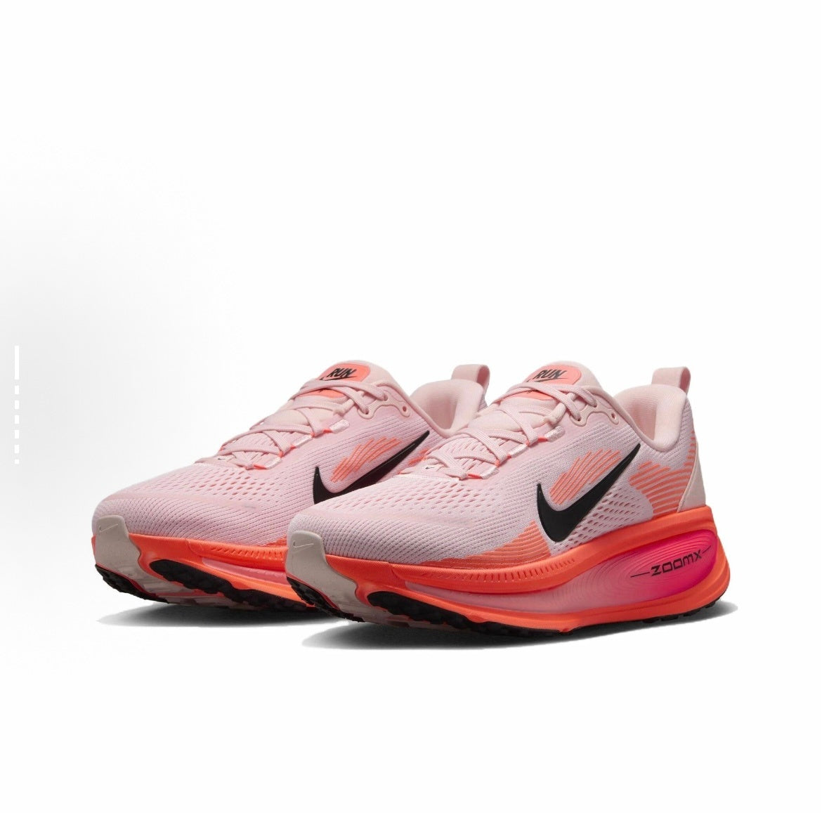 Nike Vomero 18 Running Shoes in Pink Black HM6804-600 - product image from the listing.