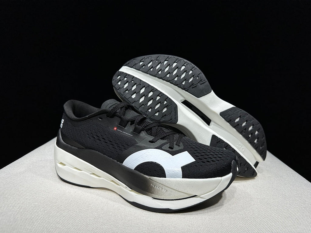 On Cloudboom Max Shoes for Running, Black/White - product image from the listing.